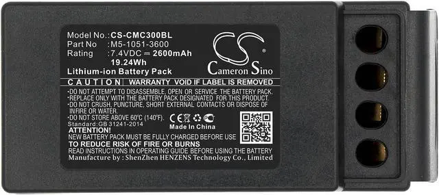 Alt view image 3 of 5 - Battery for Cavotec M9-1051-3600 EX MC-3 MC-3000 M5-1051-3600 CS-CMC300BL 2600mA