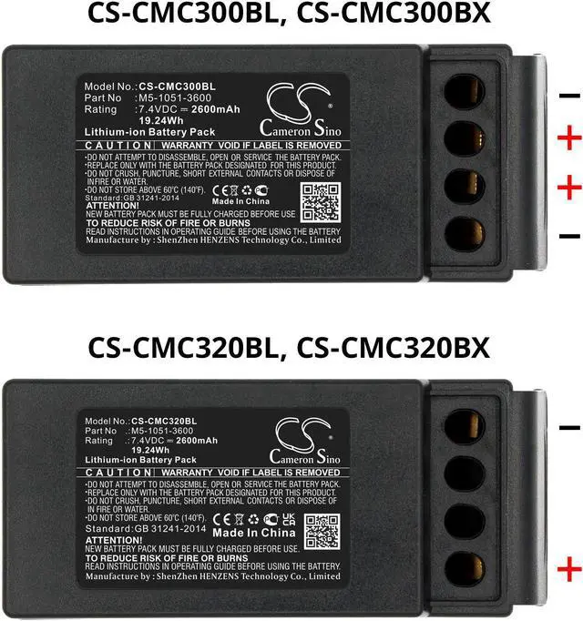 Alt view image 5 of 5 - Battery for Cavotec MC-3 MC-3000 M5-1051-3600 M9-1051-3600 EX CS-CMC300BX 3400mA