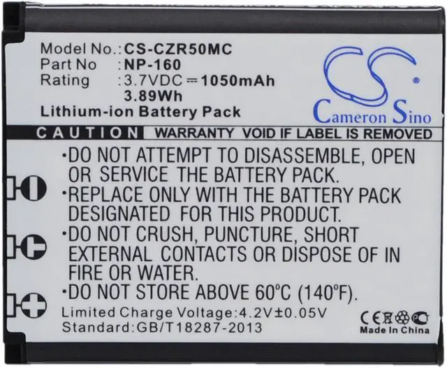 Alt view image 6 of 10 - 1050mAh NP-160 Battery for Camera CASIO Exilim EX-ZR50