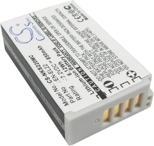 Alt view image 2 of 5 - Battery for Nikon 1 J4 S2 EN-EL22 ENEL22 Camera CS-NKS220MC 7.2v 850mAh 6.12Wh