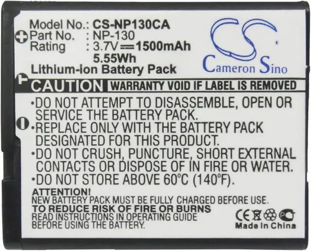 Alt view image 5 of 5 - Battery for Casio Exilim EX-H30 EX-ZR200 EX-ZR400 EX-ZR700 NP-130 NP-130A 1500mA