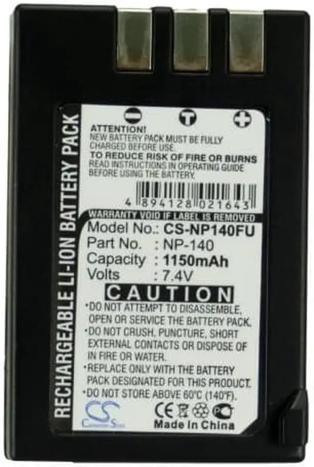 Alt view image 5 of 5 - Battery for Fujifilm FinePix S100FS S200EXR S200FS S205EXR NP-140 NP140 1150mAh