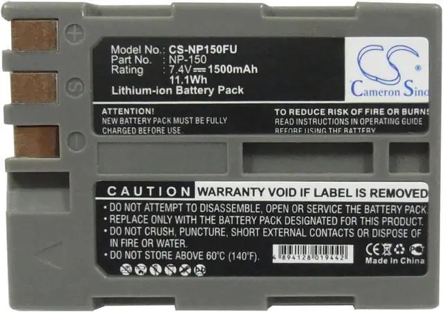 Alt view image 5 of 5 - Battery for Fujifilm BC-150 FinePix S5 pro IS Pro NP-150 CS-NP150FU 7.4v 1500mAh