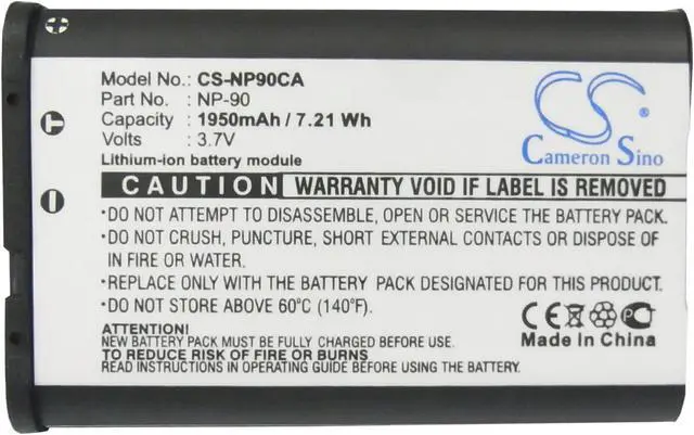 Alt view image 5 of 5 - Battery for Casio Exilim EX-FH100 EX-H10 EX-H15 EX-H20G EX-Z2000 NP-90 NP-90DBA
