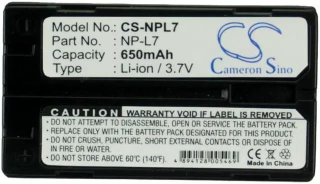Alt view image 5 of 5 - Battery for Casio QV3000-PROPACK QV-3EX QV-EX3 XV-3 NP-L7 NPL7 CS-NPL7 650mAh