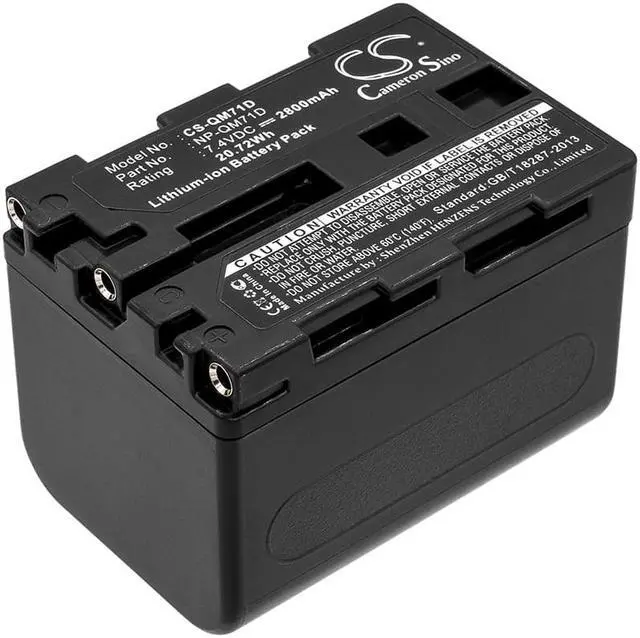 Alt view image 5 of 7 - Battery for Sony DCR-DVD91 DCR-TRV11 DCR-TRV33 DCR-TRV330 NP-QM71D 2800mAh