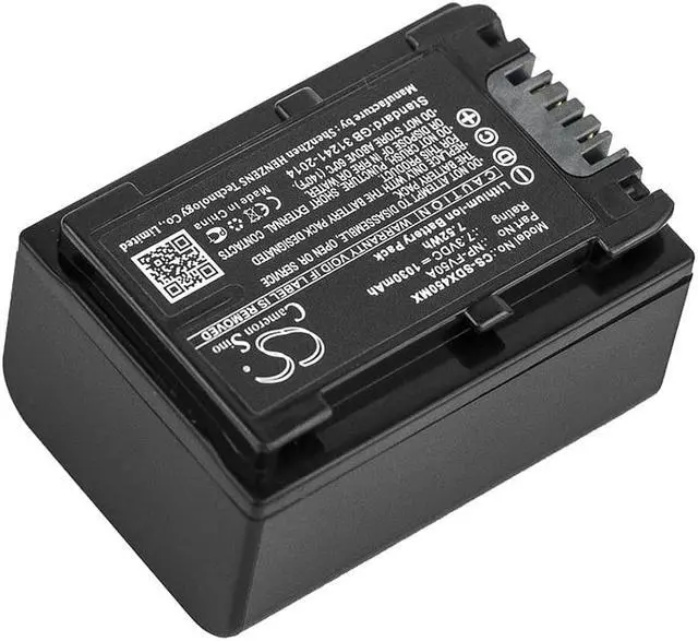 Alt view image 7 of 7 - Battery for Sony FDR-AX60 FDR-AX700 HDR-CX450 HDR-CX680 NP-FV50A 7.3v 1030mAh