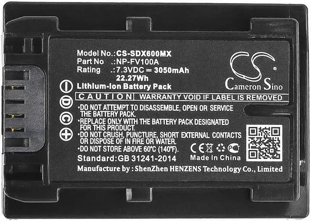 Alt view image 5 of 5 - Battery for Sony FDR-AX33 AX60 HDR-CX680 HDR-PJ620 HDR-PJ675 NP-FV100A 3050mAh
