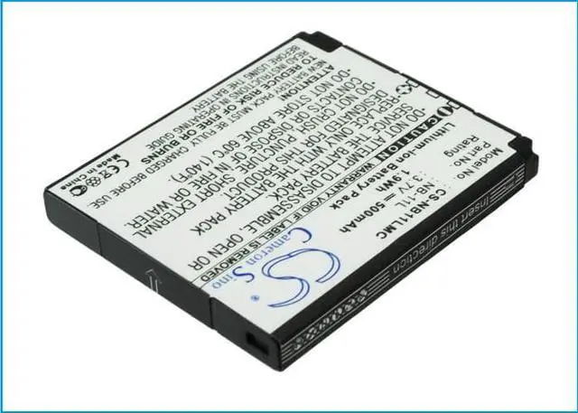 Alt view image 2 of 5 - Battery for Canon PowerShot A2500 A2600 A3500 A4000 A4050 NB-11L NB-11LH 500mAh