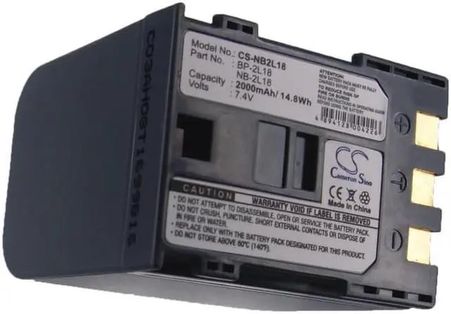 Alt view image 5 of 5 - Battery for Canon Rebel XT EOS 350D DV5-BL MVX200 ZR400 BP-2L18 BP-2L24 NB-2L18