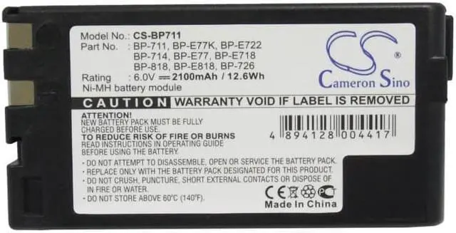 Alt view image 5 of 5 - Battery for Canon BP-711 BP-714 BP-726 BP-818 BP-E718 BP-E722 BP-E77 BP-E818