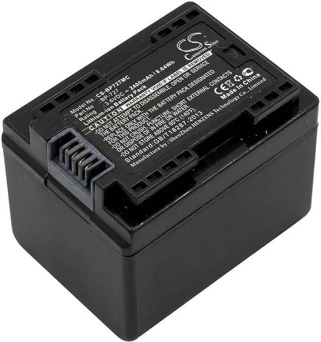 Main image of Battery for Canon BP727 Vixia HF R306 LEGRIA R36 R37 R38 R800 BP-727 2400mAh