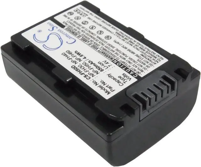 Alt view image 2 of 5 - Battery for Sony CR-HC51E HDR-UX5 DCR-30 NP-FH30 NP-FH40 NP-FH50 NP-FH60 650mAh