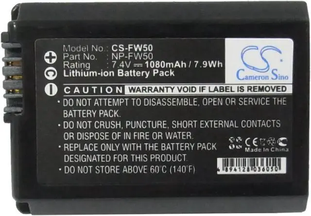 Alt view image 5 of 5 - Battery for Sony Alpha 33 SLT-A35 A3000 A5000 A6000 NEX-3 NEX-5 SLT-A37 NP-FW50