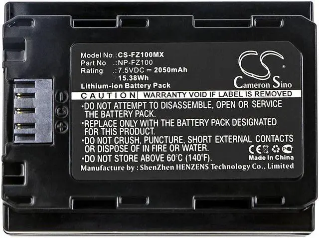 Alt view image 3 of 3 - Battery for Sony A7 Mark 3 A7R Alpha a7 III a7R A9 ILCE-7M3 ILCE-7RM3 NP-FZ100