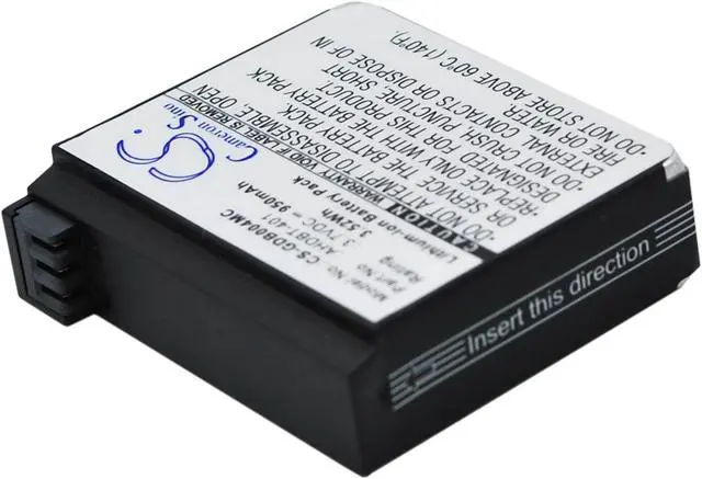 Alt view image 2 of 5 - Battery for GoPro Hero 4 Black Silver 4+ 335-06532-000 AHDBT-401 Go Pro 950mAh
