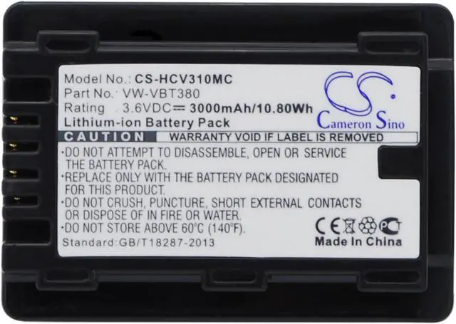 Main image of Battery for Panasonic HC-989 HC-V130 HC-V270 HC-V520 VXF-999 VW-VBT190 3000mAh