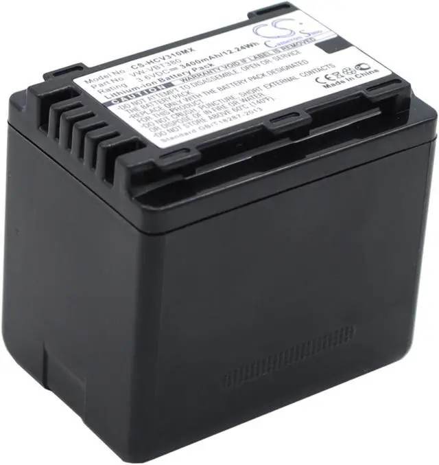 Alt view image 3 of 5 - Battery for Panasonic HC-250EB HC-V130 HC-V210 HC-V270 VXF-999 VW-VBT190 3400mAh