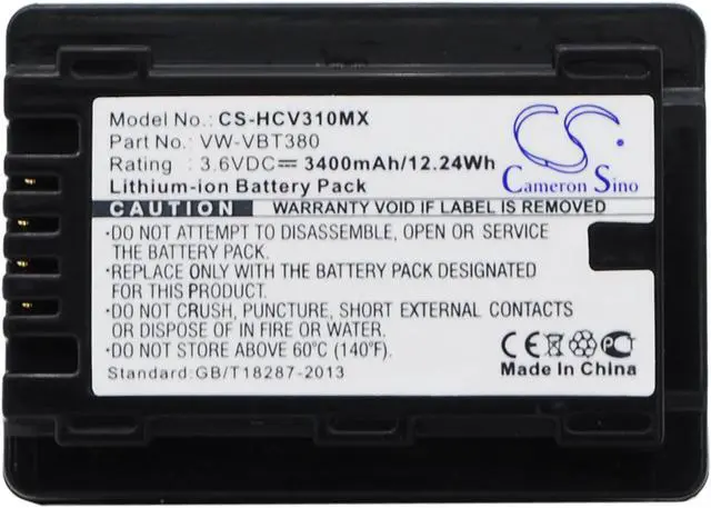 Main image of Battery for Panasonic HC-250EB HC-V130 HC-V210 HC-V270 VXF-999 VW-VBT190 3400mAh