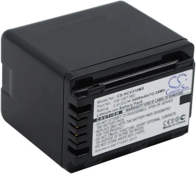 Alt view image 5 of 5 - Battery for Panasonic HC-250EB HC-V130 HC-V210 HC-V270 VXF-999 VW-VBT190 3400mAh