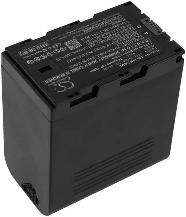 Alt view image 2 of 5 - Battery for JVC GY-HM200E GY-HM600 GY-HMQ10U LC-2J SSL-JVC50 SSL-JVC70 7800mAh