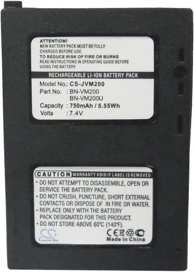 Alt view image 5 of 5 - Battery for JVC GZ-MC500 BN-VM200 BN-VM200U BN-VM200UE BN-VM200US LY34416-001B