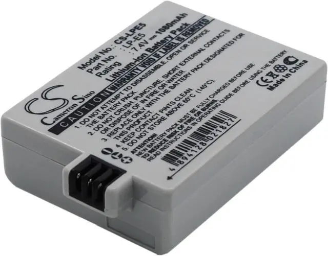 Alt view image 2 of 5 - Battery for Canon EOS 1000D 450D 500D Kiss F X2 X3 Rebel T1i XS Xsi XSi LP-E5