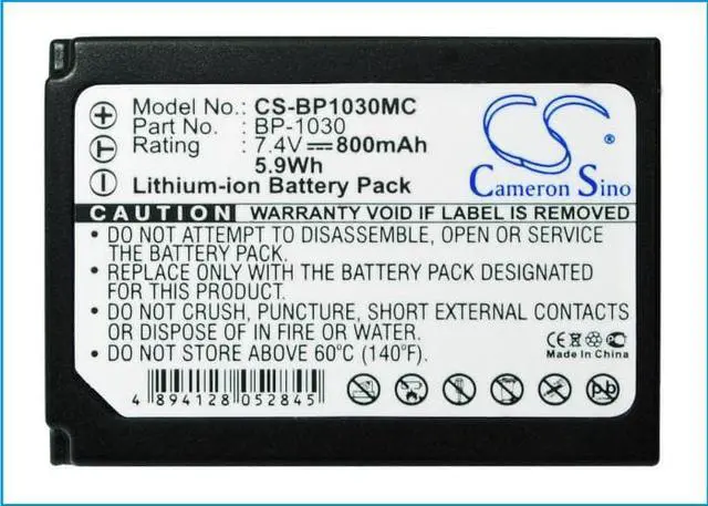 Alt view image 5 of 5 - Battery for Samsung NX200 NX210 BP-1030 ED-BP1030 Camera CS-BP1030MC 7.4v 800mAh