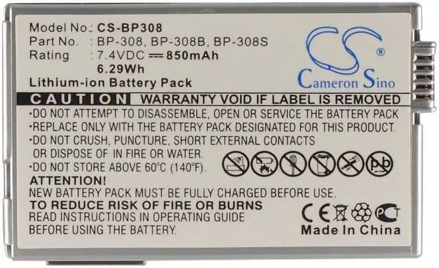 Alt view image 5 of 5 - Battery for Canon DC51 DMVX4i IXY DVM5 Optura 600 BP-308 BP-308B BP-308S 850mAh