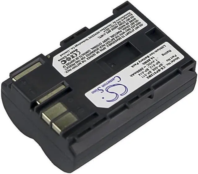 Alt view image 2 of 5 - Battery for Canon 40D 50D G1 G2 G3 ZR60 ZR90 BP-508 BP-511 BP-512 BP-514 2000mAh