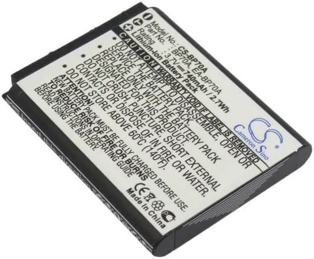 Alt view image 2 of 5 - Battery for Samsung DV100 DV90 PL20 PL80 SL50 BP-70A BP-70EP EA-BP70A SLB-70A