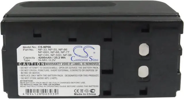 Alt view image 5 of 5 - Battery for Sony NP-66 NP-33 NP-66H NP-68 NP-98 NP78 SV300 XVM30 CCD-F501 GV-8