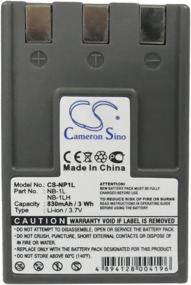 Alt view image 5 of 5 - Battery for Canon S200 S230 PowerShot S110 S300 S400 S500 ER-D100 NB-1L NB-1LH