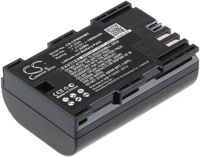 Main image of Battery for Canon 5DS R 60D 60Da 6D 7D 70D R5 EOSR6 LP-E6N 1600mAh Fully Decoded