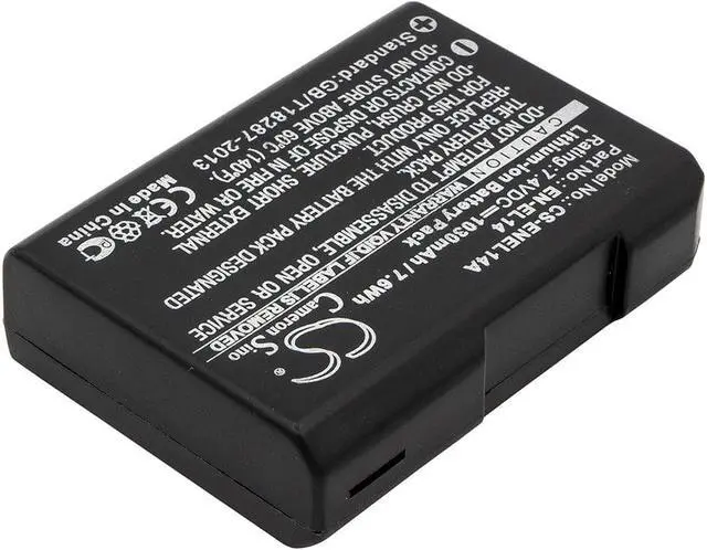 Alt view image 2 of 5 - Battery for Nikon Coolpix D3100 D3200 D3300 D5500 D5600 EN-EL14 EN-EL14a 1030mAh
