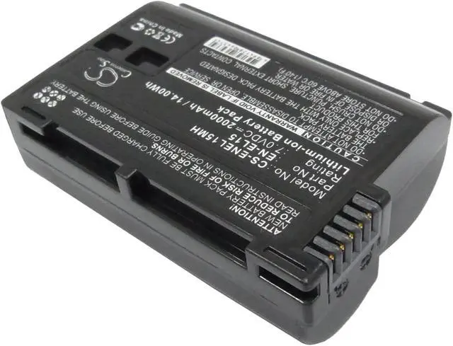 Alt view image 2 of 5 - Battery for Nikon 1 V1 D800 D800E D810 D810A MB-D12 EN-EL15 EN-EL15A 2000mAh