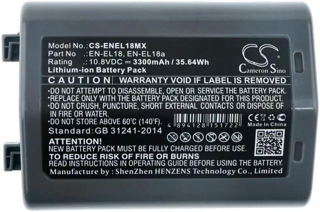 Alt view image 5 of 5 - Battery for Nikon D5 D500 D800 D800E D810 D810A D850 EN-EL18 EN-EL18a 3300mAh