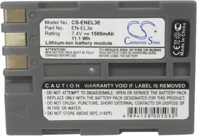 Alt view image 5 of 5 - Battery for NIKON D100 D200 D300 D300S D50 D70 D700 D70s D80 D90 EN-EL3e 1500mAh