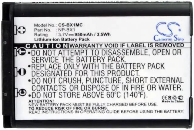 Alt view image 5 of 5 - Battery for Sony DSC-HX300 DSC-HX50 DSC-RX1 DSC-RX100 DSC-WX300NP-BX1 950mAh