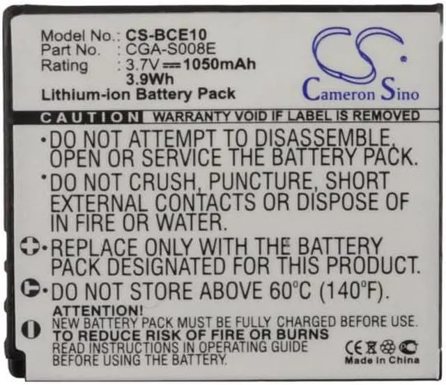 Alt view image 5 of 5 - Battery for Panasonic Lumix DMC-FS3 RICOH R10 R6 R7 R8 DMW-BCE10E BP-DC6-J DB-70