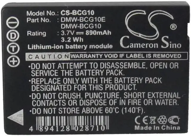 Alt view image 5 of 5 - Battery for Panasonic Lumix DMC-ZS5 ZX3 DMW-BCG10 DMW-BCG10E Leica BP-DC BP-DC7