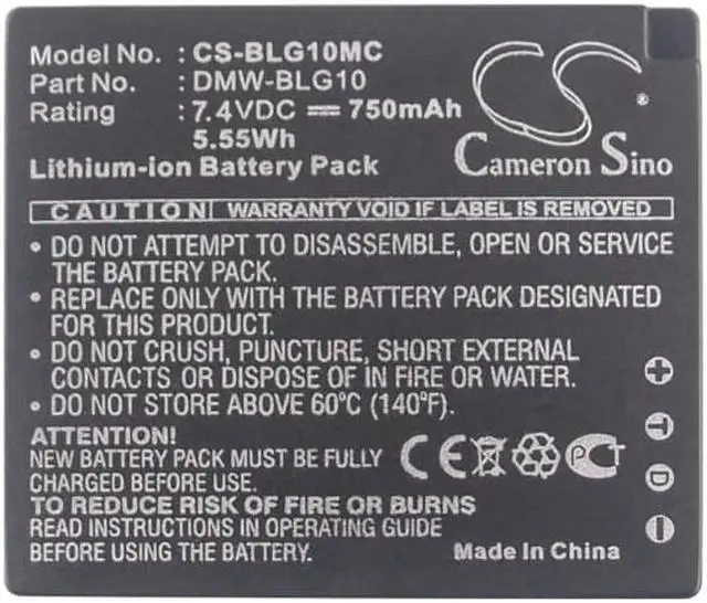 Alt view image 5 of 5 - Battery for Panasonic DMC-ZS60 Leica D-Lux Type 109 DMW-BLG10E BP-DC15 750mAh