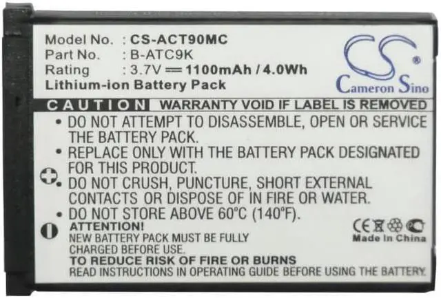 Alt view image 5 of 6 - Battery for Oregon Scientific ATC9k Action Camera B-ATC9K B-ATC9K-JWP CS-ACT90MC