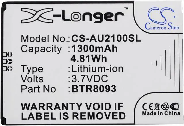 Alt view image 5 of 5 - Battery for UTStarcom ADR-2100 ADR2100MVO BTR8093 Camera CS-AU2100SL 1300mAh