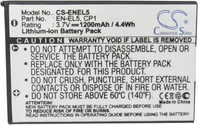 Alt view image 5 of 5 - Battery for NIKON Coolpix 3700 4200 P100 P3 P330 P340 P4 P510 P90 S10 CP1 EN-EL5