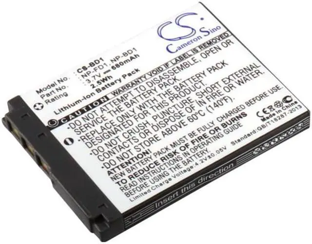 Alt view image 7 of 7 - Battery for Sony CyberShot DSC-G3 DSC-T200 T500 DSC-TX1 DSC-WX1 NP-BD1 NP-FD1