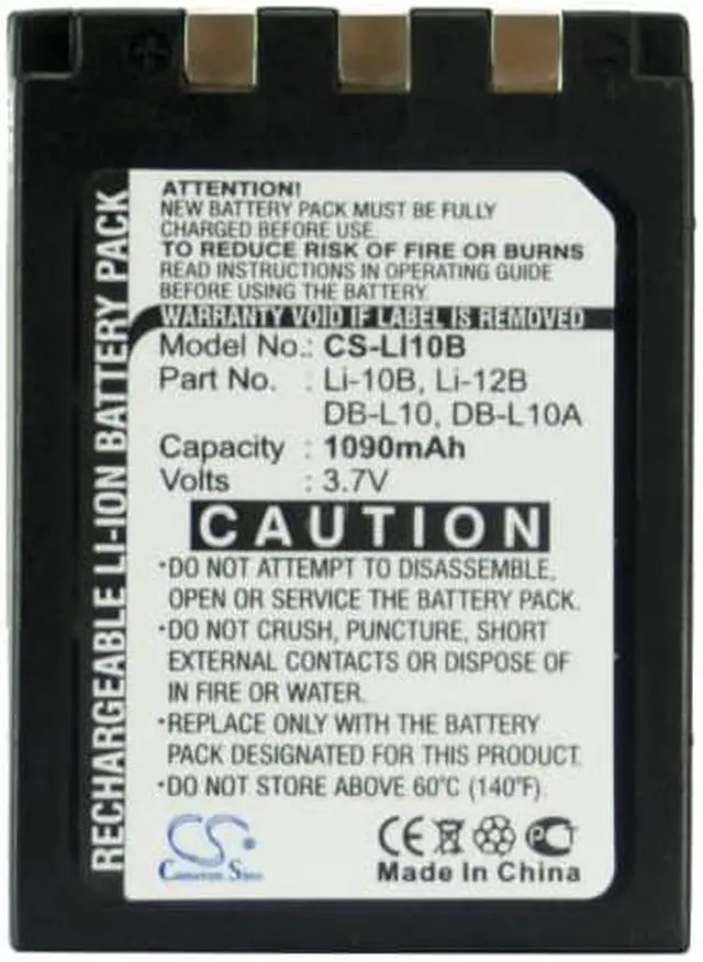 Alt view image 5 of 5 - Battery for OLYMPUS C-50 X-1 X-3 X-500 Sanyo DSC-J1 Li-10B LI-12B DB-L10 DB-L10A