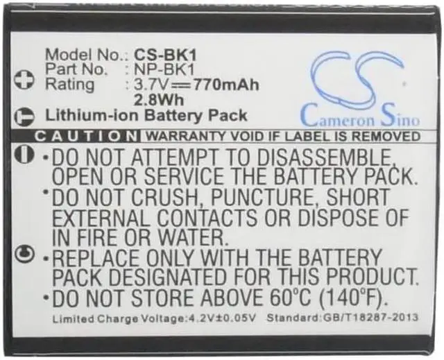 Alt view image 5 of 5 - Battery for Sony Webbie HD MHS-PM1 DSC-W370 W180 MHS-CM5 MHS-PM5 NP-BK1 NP-FK1