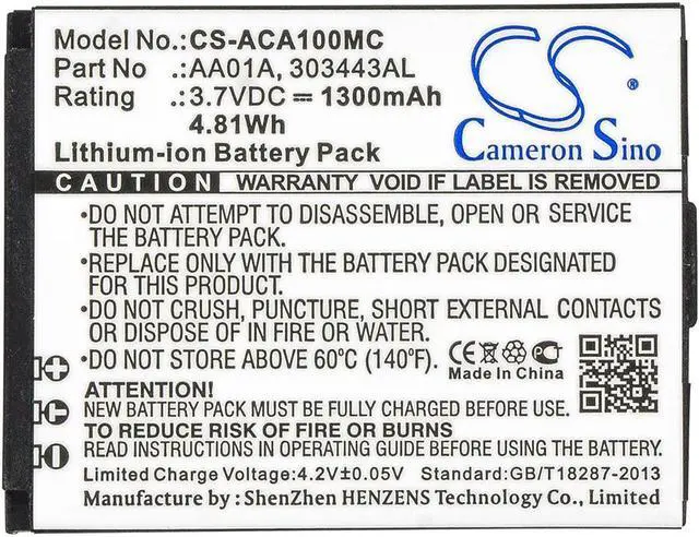 Alt view image 5 of 5 - Battery for ACTIVEON CX GOLD DKA10W-B DX LKA10W-B LX 303443AL AA01A CS-ACA100MC