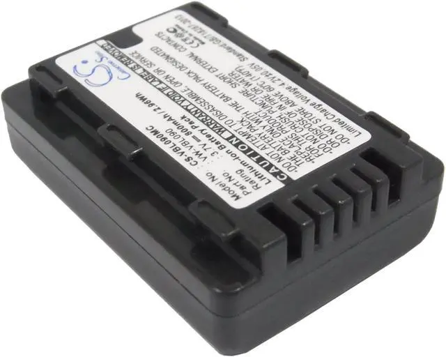 Alt view image 2 of 5 - Battery for Panasonic HDC-HS60K HDC-SD60S SDR-H85A SDR-T50K VW-VBL090 800mAh